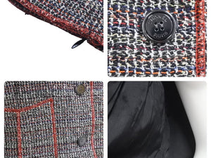 CHANEL シャネル ツイードジャケット アウター P21050V12428 レッド マルチカラー コットン ナイロン サイズ44 美品 中古 44791