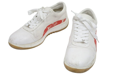 Louis Vuitton Supreme ルイヴィトン シュプリーム スニーカー モノグラムライン ホワイト レッド サイズ7 1/2 中古 44805