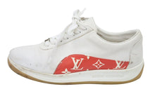 Load image into Gallery viewer, Louis Vuitton Supreme ルイヴィトン シュプリーム スニーカー モノグラムライン ホワイト レッド サイズ7 1/2 中古 44805