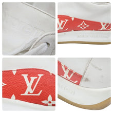 Load image into Gallery viewer, Louis Vuitton Supreme ルイヴィトン シュプリーム スニーカー モノグラムライン ホワイト レッド サイズ7 1/2 中古 44805