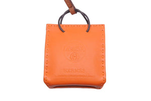 新品同様 HERMES エルメス サックオランジュ アニューミロ バッグチャーム ストラップ オレンジ D刻印 2019年 美品 中古 44829