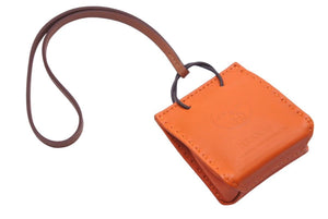 新品同様 HERMES エルメス サックオランジュ アニューミロ バッグチャーム ストラップ オレンジ D刻印 2019年 美品 中古 44829