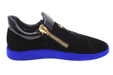 Load image into Gallery viewer, GIUSEPPE ZANOTTI ジュゼッペザノッティ スニーカー 靴 シューズ ベロア エナメル ブルー ブラック ゴールド 39 美品 中古 44836