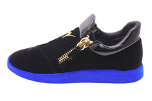 Load image into Gallery viewer, GIUSEPPE ZANOTTI ジュゼッペザノッティ スニーカー 靴 シューズ ベロア エナメル ブルー ブラック ゴールド 39 美品 中古 44836