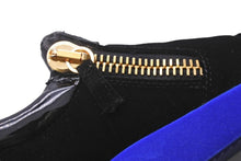 Load image into Gallery viewer, GIUSEPPE ZANOTTI ジュゼッペザノッティ スニーカー 靴 シューズ ベロア エナメル ブルー ブラック ゴールド 39 美品 中古 44836