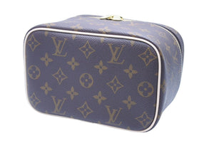 未使用 展示品 ルイ ヴィトン LOUIS VUITTON モノグラム ニース バニティ ハンド ミニ アクセサリー ブラウン 茶 M44495 45148