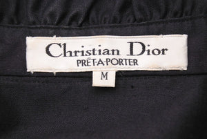 Christian Dior クリスチャンディオール プリーツ 長袖シャツ ブラック トップス 黒 サイズM 美品 中古 45154