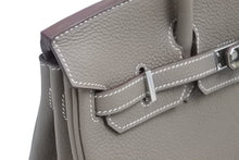 画像をギャラリービューアに読み込む, 未使用 HERMES エルメス バーキン25 エトゥープ シルバー金具 C刻印 レディース トゴ ハンドバッグ 中古 45162