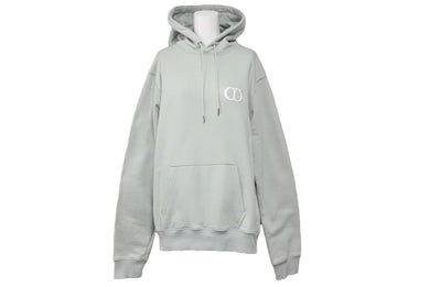 Christian Dior クリスチャンディオール パーカー CDロゴ 113J698A0531 ミント コットン シルバー金具 サイズXL 美品 中古 45232