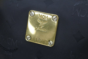 MCM エム・シー・エム ヴィセトス ロゴグラム ミニボストンバッグ ハンドバッグ ゴールド金具 ブラック 黒 ロゴ 美品 中古 45241