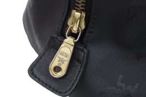 MCM エム・シー・エム ヴィセトス ロゴグラム ミニボストンバッグ ハンドバッグ ゴールド金具 ブラック 黒 ロゴ 美品 中古 45241