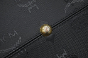 MCM エム・シー・エム ヴィセトス ロゴグラム ミニボストンバッグ ハンドバッグ ゴールド金具 ブラック 黒 ロゴ 美品 中古 45241