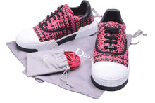 Load image into Gallery viewer, 新品未使用 Christian Dior クリスチャンディオール スニーカー シューズ LEATHERTRAINERS ピンク ブラック ホワイト 38 1/2 45253