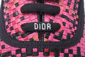 新品未使用 Christian Dior クリスチャンディオール スニーカー シューズ LEATHERTRAINERS ピンク ブラック ホワイト 38 1/2 45253