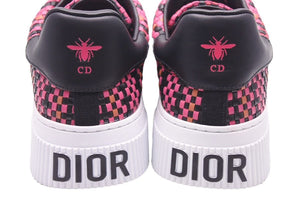 新品未使用 Christian Dior クリスチャンディオール スニーカー シューズ LEATHERTRAINERS ピンク ブラック ホワイト 38 1/2 45253