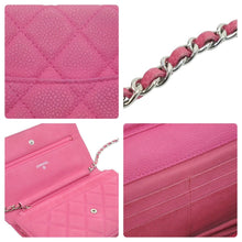 Load image into Gallery viewer, CHANEL シャネル チェーンウォレット マトラッセ ショルダーバッグ ピンク 20番台 ソフトキャビア マットキャビア 中古 45267