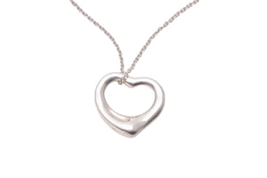 TIFFANY&CO ティファニー オープンハート ネックレス アクセサリー ペンダント エルサペレッティ 3.0g シルバー925 美品 中古 45283