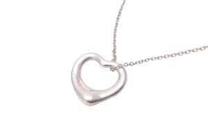 TIFFANY&CO ティファニー オープンハート ネックレス アクセサリー ペンダント エルサペレッティ 3.0g シルバー925 美品 中古 45283