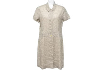 Load image into Gallery viewer, CHANEL シャネル 総柄シャツ ワンピース P12917V07194 99P ベージュ ブラック ラミー サイズ36 美品 中古 45299