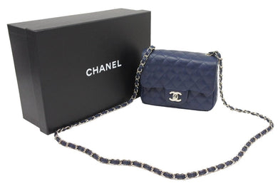 CHANEL シャネル ミニマトラッセ ネイビー キャビアスキン 15番台 ショルダーバッグ 美品 中古 45326