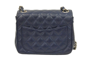 CHANEL シャネル ミニマトラッセ ネイビー キャビアスキン 15番台 ショルダーバッグ 美品 中古 45326