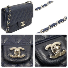 Load image into Gallery viewer, CHANEL シャネル ミニマトラッセ ネイビー キャビアスキン 15番台 ショルダーバッグ 美品 中古 45326