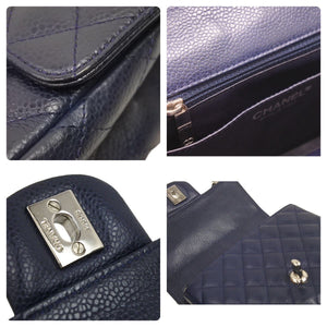 CHANEL シャネル ミニマトラッセ ネイビー キャビアスキン 15番台 ショルダーバッグ 美品 中古 45326