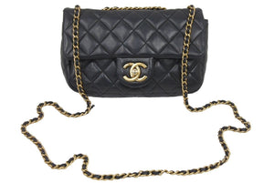 CHANEL シャネル ミニマトラッセ 18 ブラック ゴールド金具 19番台 ラムスキン ショルダーバッグ 美品 中古 45329