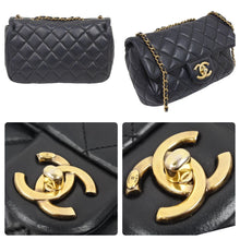 Load image into Gallery viewer, CHANEL シャネル ミニマトラッセ 18 ブラック ゴールド金具 19番台 ラムスキン ショルダーバッグ 美品 中古 45329