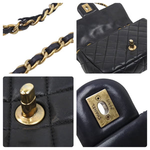CHANEL シャネル ミニマトラッセ 18 ブラック ゴールド金具 19番台 ラムスキン ショルダーバッグ 美品 中古 45329