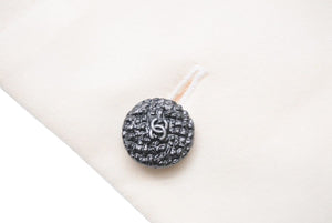 CHANEL シャネル ココボタン 長袖シャツ シルクシャツ リボン P44294V12320 アイボリー ブラック サイズ34 美品 中古 45342
