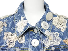 Load image into Gallery viewer, LOUIS VUITTON ルイヴィトン 36 総柄モノグラム ボタン装飾 デニムジャケット RW071W WKVB02CF7 インディゴ 美品 中古 45350