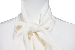 Valentino ヴァレンチノ スカーフ付き長袖シャツ シルク デザイン SB0AE485527 サイズ38 美品 中古 45354