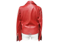 Load image into Gallery viewer, CHROME HEARTS クロムハーツ JJディーン ライダースジャケット レッド オーダーメイド アウター サイズM 中古 45358