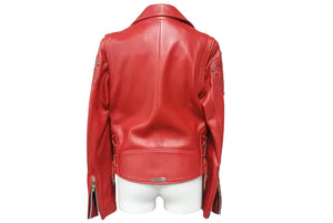 CHROME HEARTS クロムハーツ JJディーン ライダースジャケット レッド オーダーメイド アウター サイズM 中古 45358