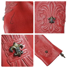 Load image into Gallery viewer, CHROME HEARTS クロムハーツ JJディーン ライダースジャケット レッド オーダーメイド アウター サイズM 中古 45358