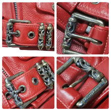 Load image into Gallery viewer, CHROME HEARTS クロムハーツ JJディーン ライダースジャケット レッド オーダーメイド アウター サイズM 中古 45358