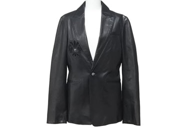 CHROME HEARTS クロムハーツ オーダーメイド BSフレア レザー ジャケット ブラック 希少 パッチ サイズM 美品 中古 45360