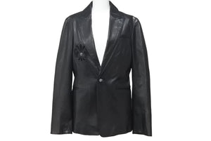 CHROME HEARTS クロムハーツ オーダーメイド BSフレア レザー ジャケット ブラック 希少 パッチ サイズM 美品 中古 45360