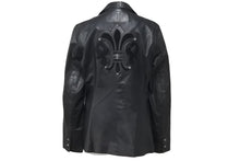 画像をギャラリービューアに読み込む, CHROME HEARTS クロムハーツ オーダーメイド BSフレア レザー ジャケット ブラック 希少 パッチ サイズM 美品 中古 45360