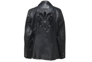 CHROME HEARTS クロムハーツ オーダーメイド BSフレア レザー ジャケット ブラック 希少 パッチ サイズM 美品 中古 45360