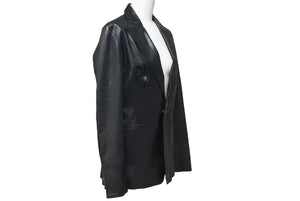 CHROME HEARTS クロムハーツ オーダーメイド BSフレア レザー ジャケット ブラック 希少 パッチ サイズM 美品 中古 45360
