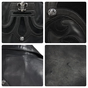 CHROME HEARTS クロムハーツ オーダーメイド BSフレア レザー ジャケット ブラック 希少 パッチ サイズM 美品 中古 45360