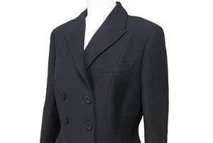 Christian Dior クリスチャンディオール コート シルク ウール 7E2180A1166 ブラック サイズ34 中古 45369