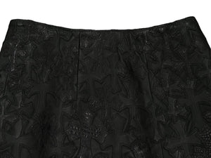 極美品 CHROME HEARTS クロムハーツ オーダーメイド クロスパッチ ドレス レザー ブラック 希少 クロスボダン 中古 45371