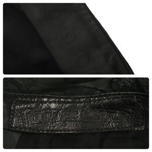 極美品 CHROME HEARTS クロムハーツ オーダーメイド クロスパッチ ドレス レザー ブラック 希少 クロスボダン 中古 45371