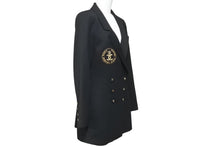 Load image into Gallery viewer, CHANEL シャネル ココマーク テーラードジャケット P07495V05526 97P ウール シルク ブラック ゴールド サイズ40 美品 中古 45374