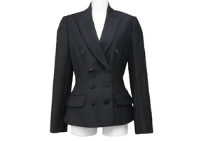 Christian Dior クリスチャンディオール テーラードジャケット ウール ポリアミド エラスタン ブラック サイズ34 美品 中古 45380