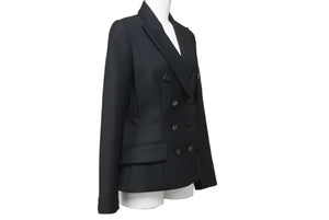 Christian Dior クリスチャンディオール テーラードジャケット ウール ポリアミド エラスタン ブラック サイズ34 美品 中古 45380