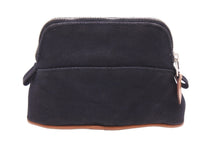 Load image into Gallery viewer, [USED/中古]HERMES エルメス ポーチ ブラック ブラウン キャンバス レザー シルバー金具 Bランク 中古 45428